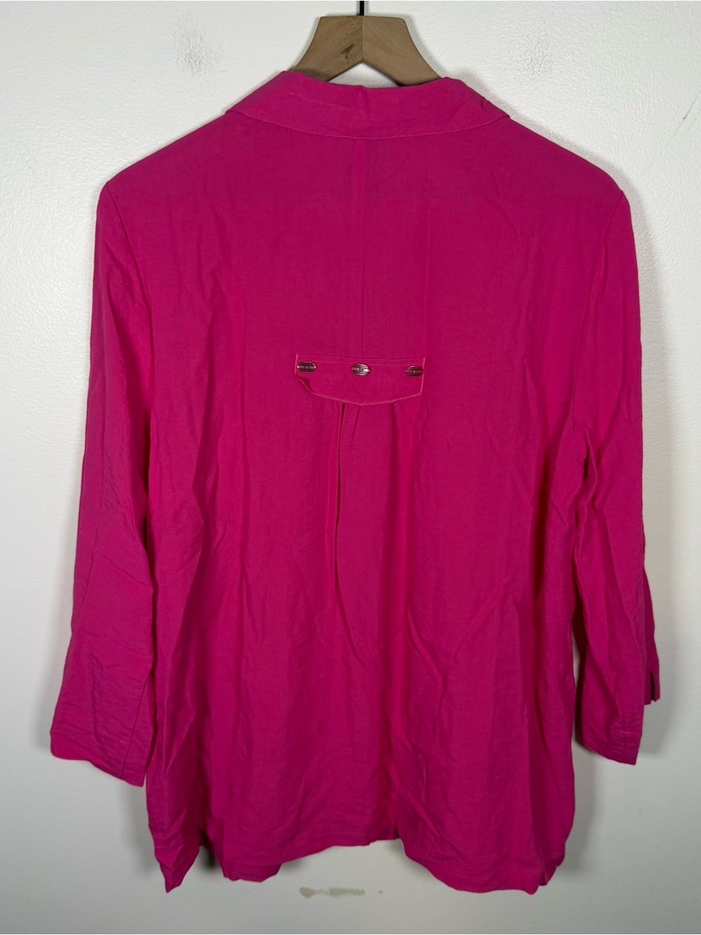 NWT Ali Miles Pink Button Up Blouse Size L Artsy Lagenlook Art To Wear Boho Chic - Picture 7 of 7